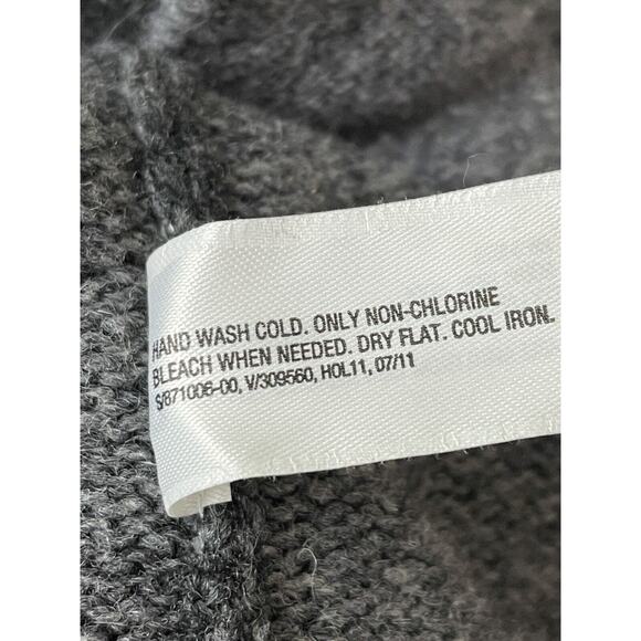 GAP 100% Wool Faux Shearling Collar Button Front Cardigan Gray Size Medium - Picture 11 of 12